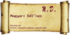 Magyari Dénes névjegykártya