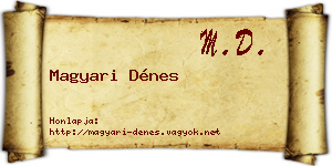 Magyari Dénes névjegykártya